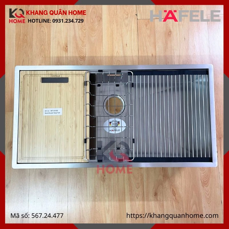 Hình thực tế Chậu rửa chén inox WS R0 HS24-SSN1S-8644_SILVER Hafele 567.24.477