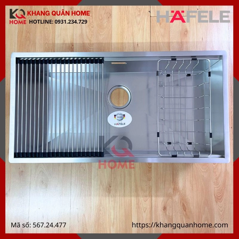 Chậu rửa chén inox WS R0 HS24-SSN1S-8644_SILVER Hafele 567.24.477