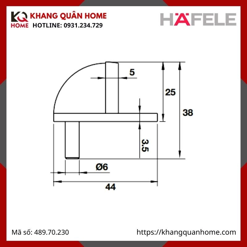 CHẶN BÁN NGUYỆT HAFELE 489.70.230