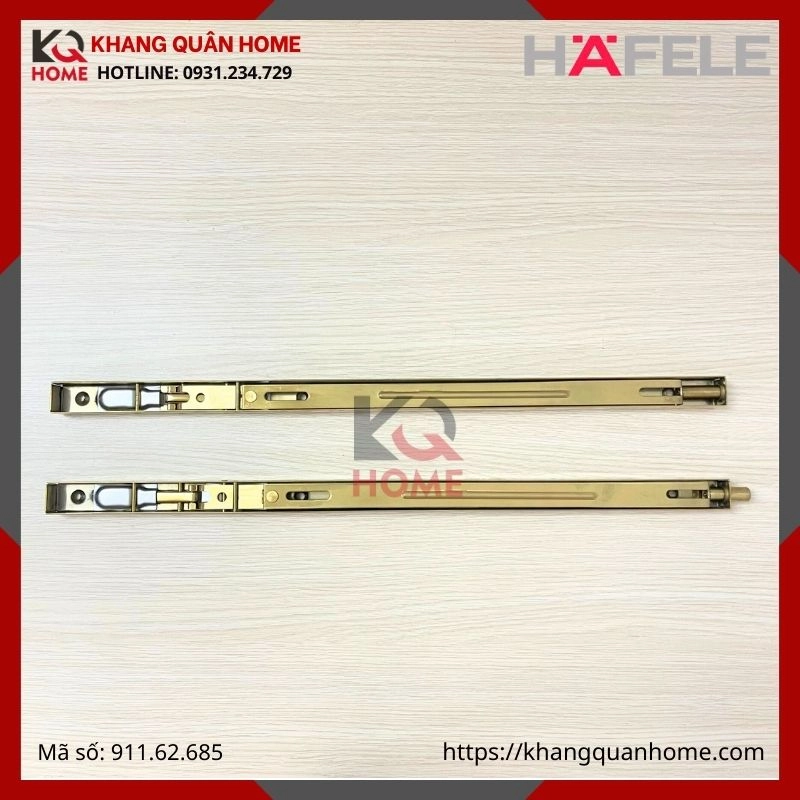 Chốt âm dài 450mm màu đồng bóng Hafele 911.62.685