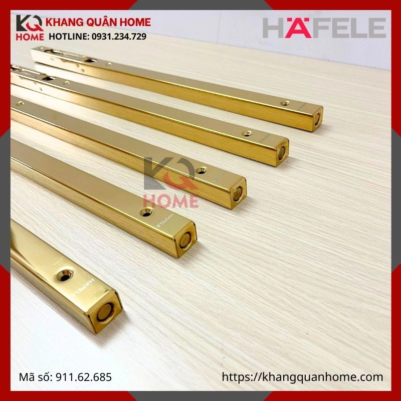 Chốt âm dài 450mm màu đồng bóng Hafele 911.62.685