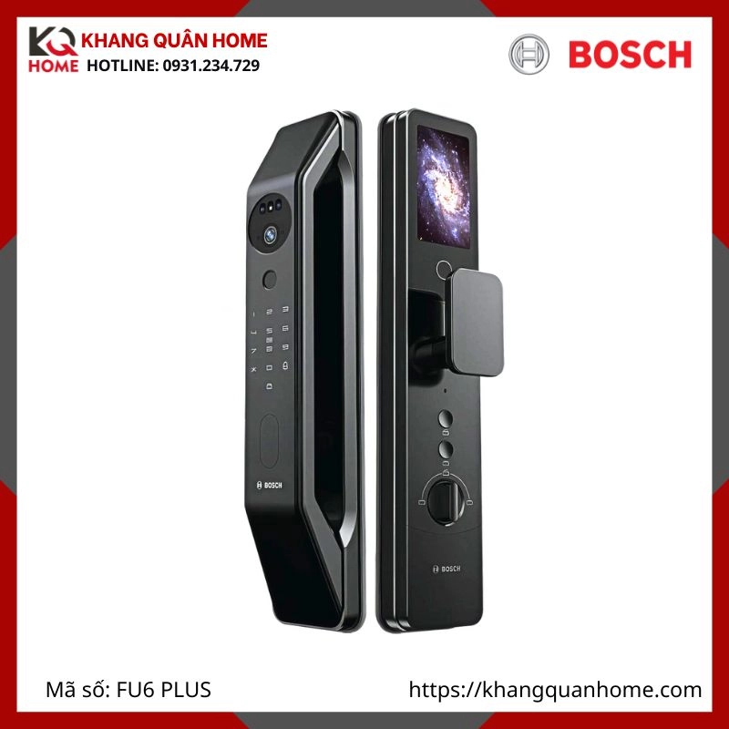 Khóa điện tử FACE ID Bosch FU6 PLUS Màu Đen