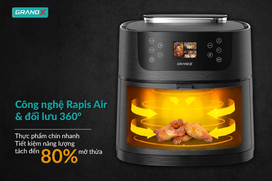 NỒI CHIÊN KHÔNG DẦU GRANDX GX-AR08SMART