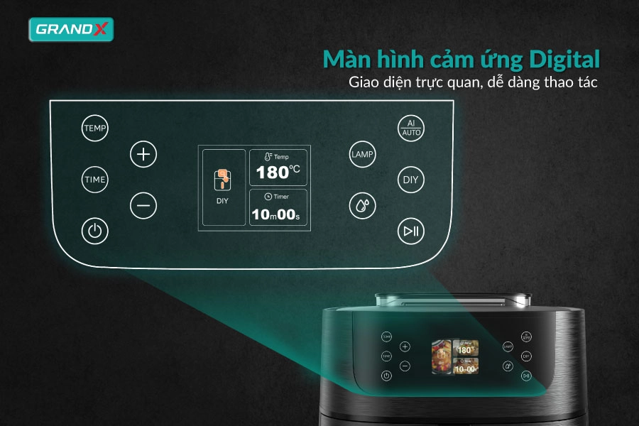 NỒI CHIÊN KHÔNG DẦU GRANDX GX-AR08SMART
