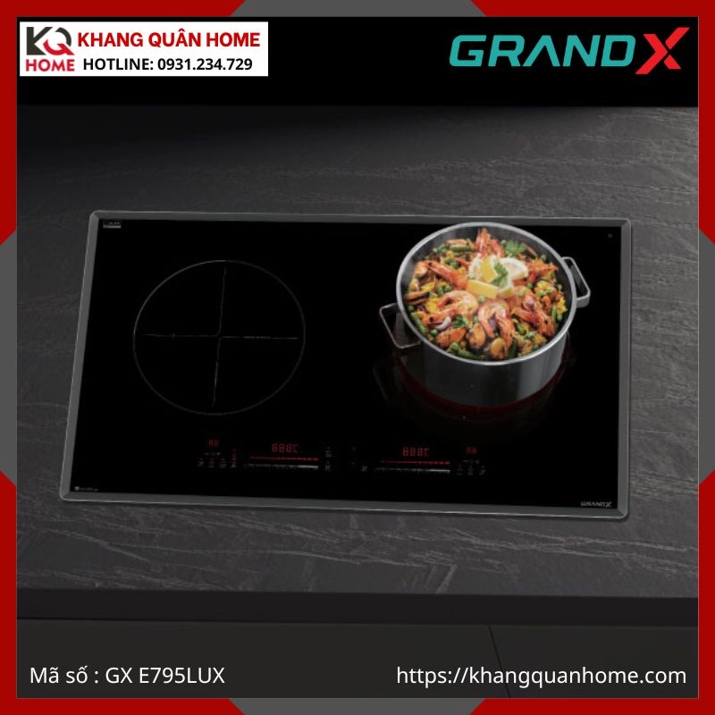 BẾP HỒNG NGOẠI KẾT HỢP TỪ GRANDX GX E795LUX