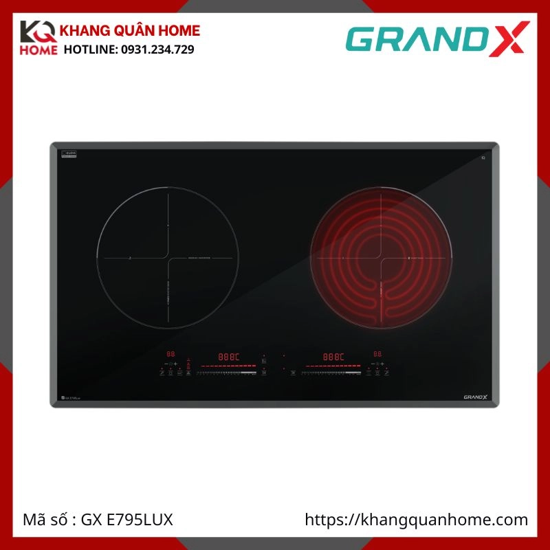 BẾP HỒNG NGOẠI KẾT HỢP TỪ GRANDX GX E795LUX