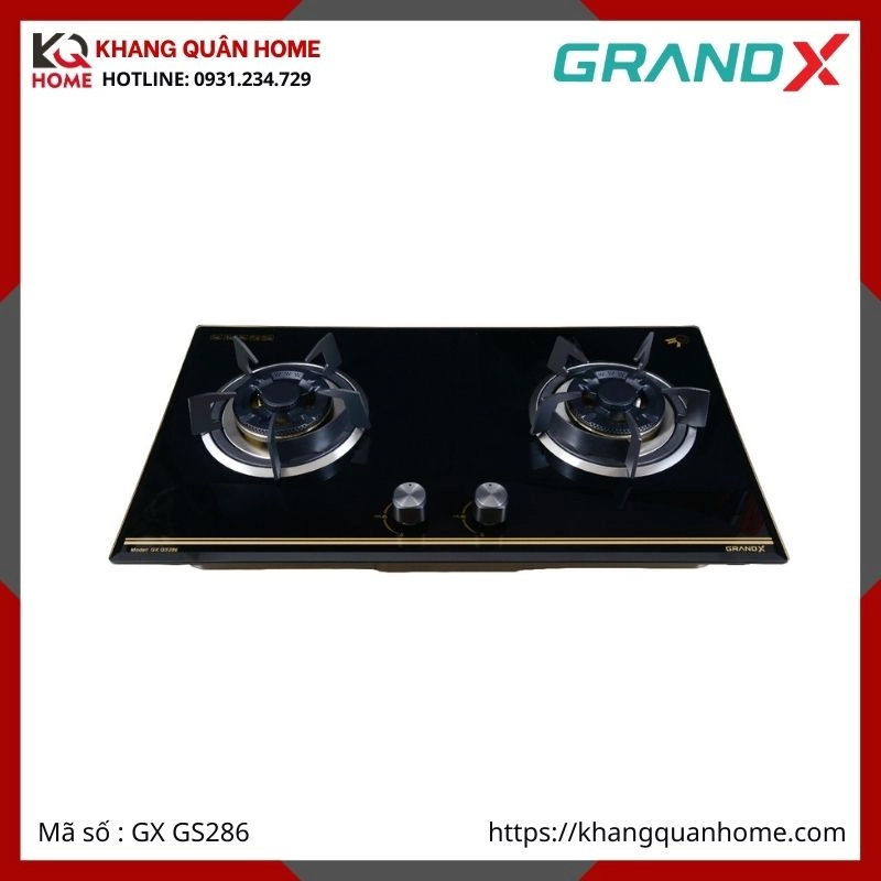 BẾP GAS ÂM 2 LÒ GRANDX GX GS286