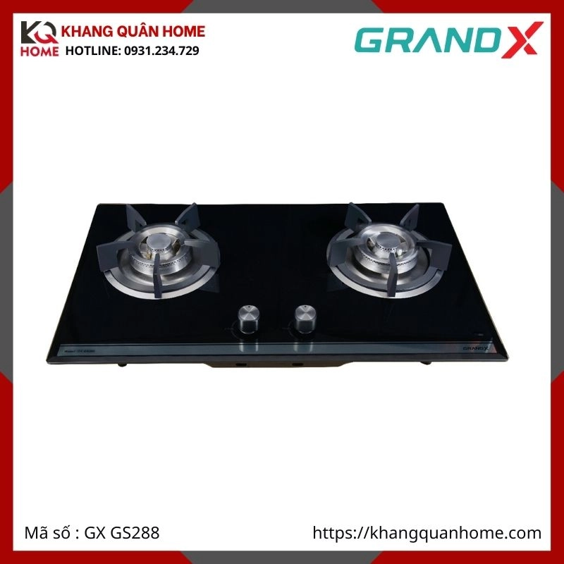 BẾP GAS ÂM 2 LÒ GRANDX GX GS288