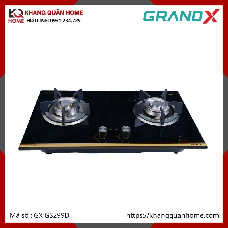 BẾP GAS ÂM 2 LÒ GRANDX GX GS299D