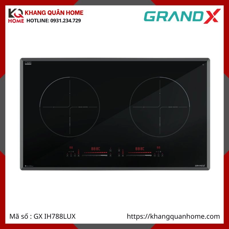 BẾP TỪ 2 VÙNG NẤU GRANDX GX IH788LUX