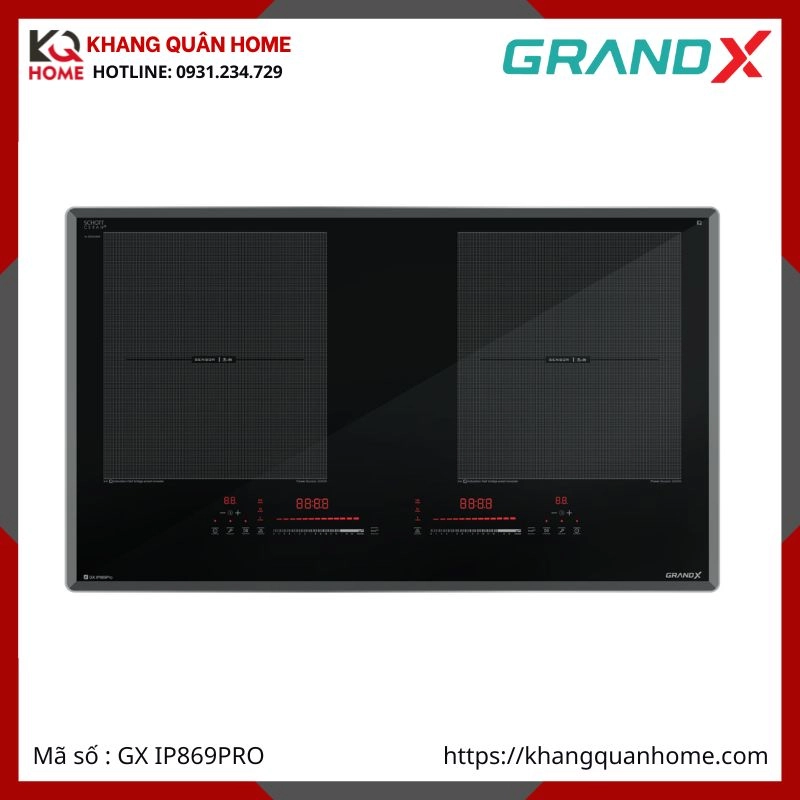 BẾP TỪ 2 VÙNG NẤU GRANDX GX IP869PRO