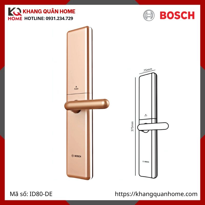 Khóa điện tử Bosch ID80-DE Màu Vàng
