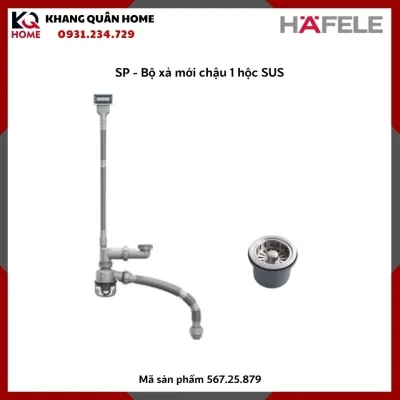 Siphon bộ xả mới chậu 1 hộc SUS Hafele 567.25.879