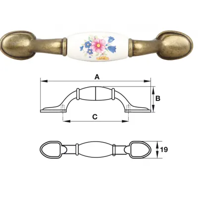Tay nắm cổ điển, Sứ, hợp kim kẽm Hafele 121.26.141
