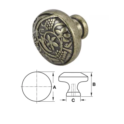 Tay nắm cổ điển tròn Hafele 122.07.120