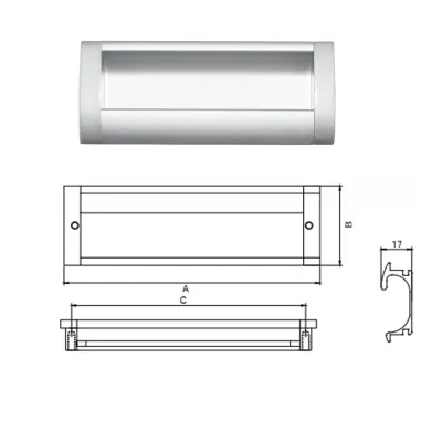 Tay nắm âm 205 X 192MM Hafele 151.76.924