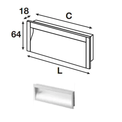 Tay nắm âm 160 x 211mm Hafele 152.11.933