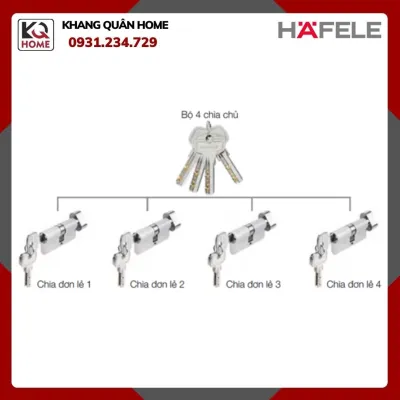 Bộ 4 Ruột Khóa Chìa Chủ Một Cấp Hafele 489.56.411