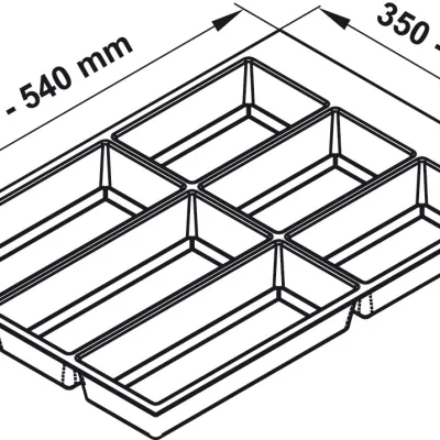 Khay chia đa năng đựng dao kéo thìa nĩa 450mm Hafele 556.52.243