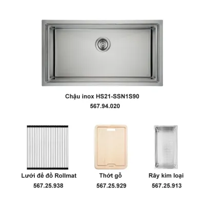 Khuyến mãi Combo 4- Trọn bộ chậu inox Häfele HS21-SSN1S90 -567.94.029