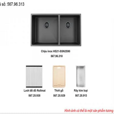 Khuyến mãi Combo 3 chậu inox Hafele- 567.96.313- màu đen