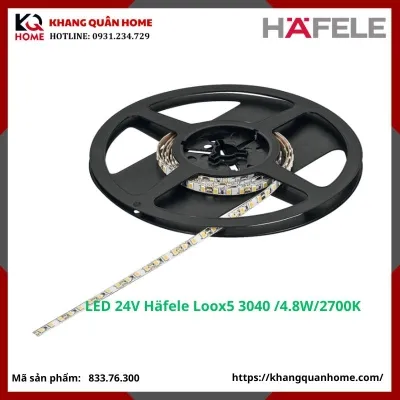 Đèn Led dây 24V Häfele Loox5 3040-2700K/4.8W/ 5mm/5m-833.76.300