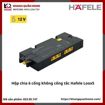 Bộ chia 6 cổng ra 12V,  hộp với hộp, không có công tắc Hafele Loox5- 833.95.747