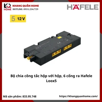 Bộ chia  công tắc 12V hộp với hộp 6 cổng ra Hafele Loox5-  833.95.748