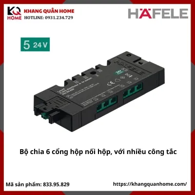 Bộ chia 6 cổng ra 24V hộp nối hộp, nhiều công tắc Hafele Loox5- 833.95.829
