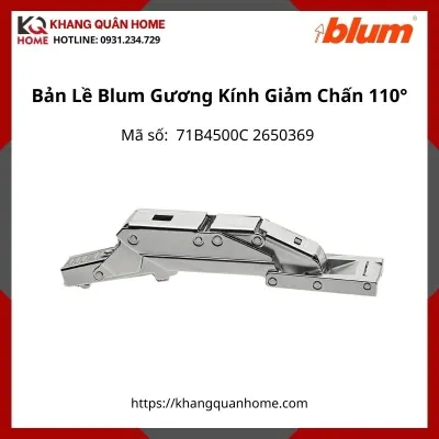 Bản Lề Blum Gương Kính Giảm Chấn Góc Mở 110° 71B4500C 2650369 dày 3-8mm