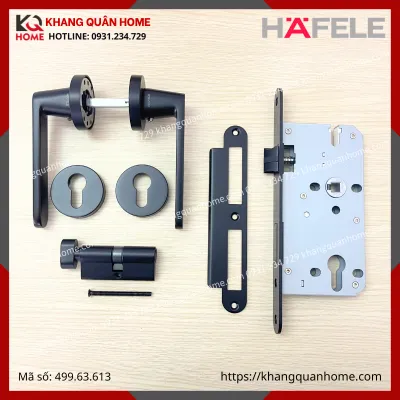 Bộ khóa Cửa Vệ Sinh DIY Hafele set B màu đen 499.63.613