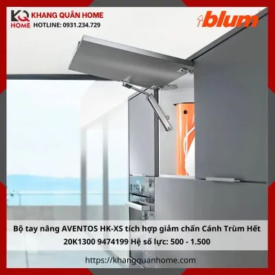 Bộ tay nâng AVENTOS HK-XS giảm chấn 20K1300 9474199 Hệ số lực: 500 - 1.500 Cánh Trùm Hết