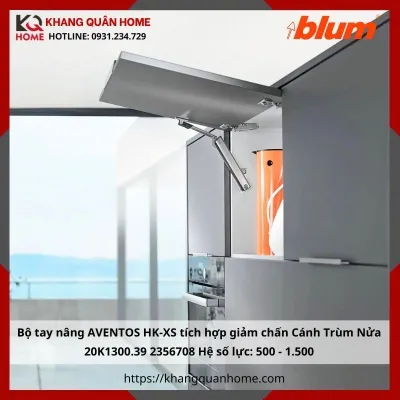 Bộ tay nâng AVENTOS HK-XS giảm chấn 20K1300.39 2356708 Hệ số lực 500 - 1.500 Cánh Trùm Nửa