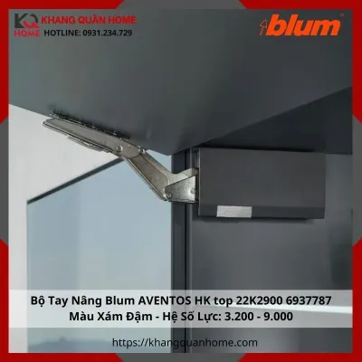 Bộ Hộp Lực Blum AVENTOS HK Top 22K2900 6937787 Màu Xám Đậm - Hệ Số Lực 3.200 - 9.000