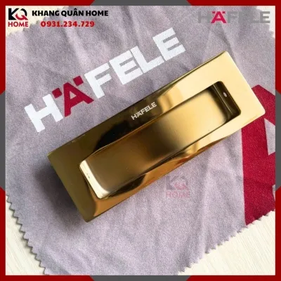 DIY Tay nắm âm 115x42mm – Màu đồng bóng PVD Hafele 489.72.140