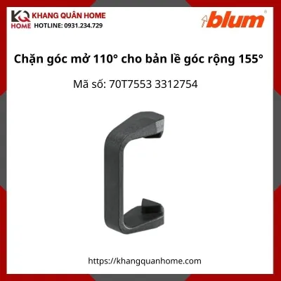 Chặn góc mở 110° cho bản lề góc rộng 155° 70T7553 3312754