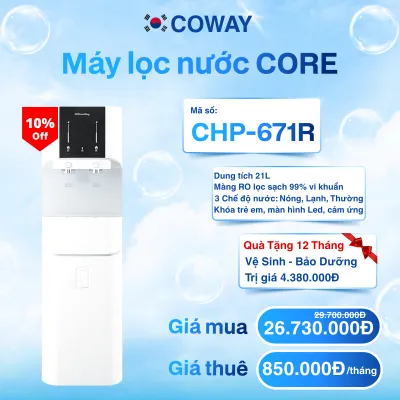 Máy lọc nước nóng lạnh Coway Core CHP-671R - Tủ đứng