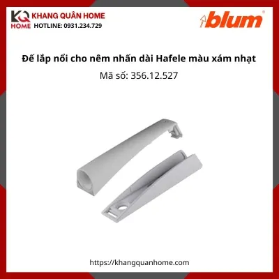Đế lắp nổi cho nêm nhấn dài Hafele màu xám nhạt 356.12.527