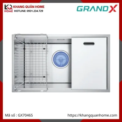 CHẬU RỬA CHÉN 1 HỘC INOX 304 GRANDX GX7046S SMOOTH