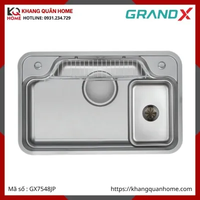CHẬU RỬA CHÉN 1 HỘC INOX 304 GRANDX GX7548JP HIKARI