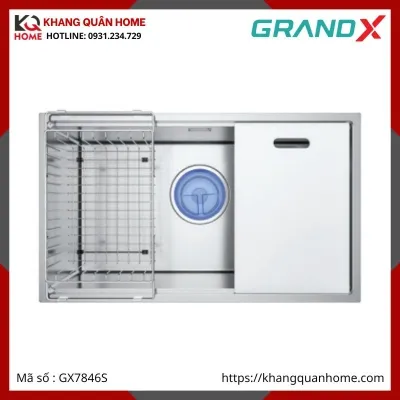 CHẬU RỬA CHÉN 1 HỘC INOX 304 GRANDX GX7846S SMOOTH