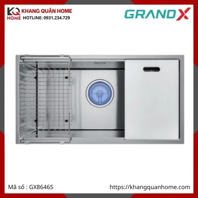CHẬU RỬA CHÉN 1 HỘC INOX 304 GRANDX GX8646S SMOOTH