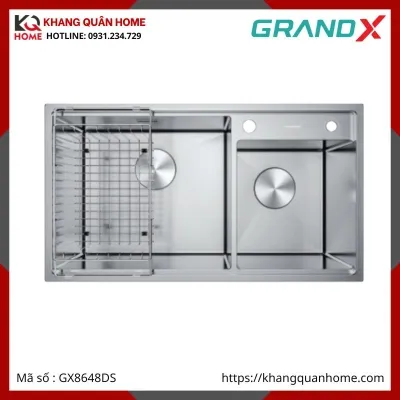 CHẬU RỬA CHÉN 2 HỘC INOX 304 GRANDX GX8648DS SMOOTH