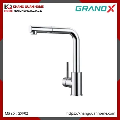 VÒI RỬA CHÉN NÓNG LẠNH DÂY RÚT GRANDX GXF02 DUAL SPRAY