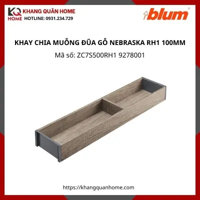 KHAY CHIA MUỖNG ĐŨA GỖ BLUM NEBRASKA RH1 RỘNG 100MM ZC7S500RH1 9278001