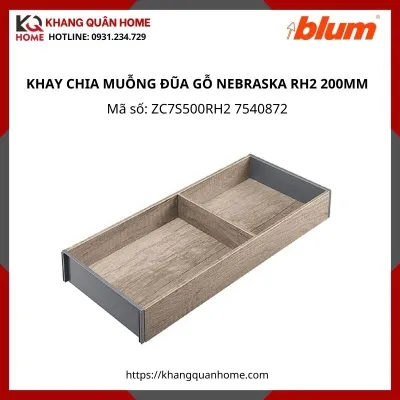 KHAY CHIA MUỖNG ĐŨA BLUM GỖ NEBRASKA RH2 200MM ZC7S500RH2 7540872