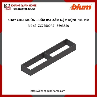 KHAY CHIA MUỖNG ĐŨA BLUM RS1 XÁM ĐẬM R100MM ZC7S500RS1 8693820