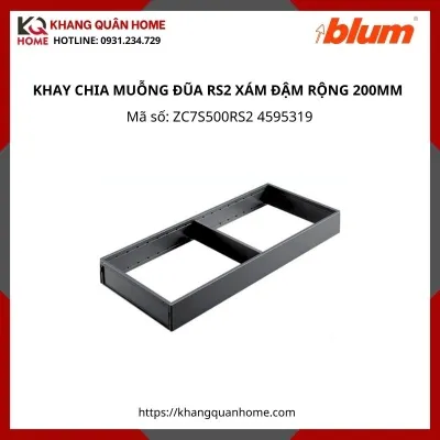 KHAY CHIA MUỖNG ĐŨA BLUM RS2 XÁM ĐẬM R200MM ZC7S500RS2 4595319