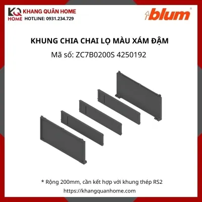 KHUNG CHIA CHAI LỌ BLUM MÀU XÁM ĐẬM ZC7B0200S 4250192