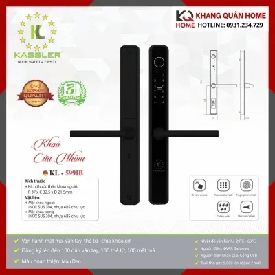 Khóa Điện Tử Cửa Nhôm Kassler KL-599 IB